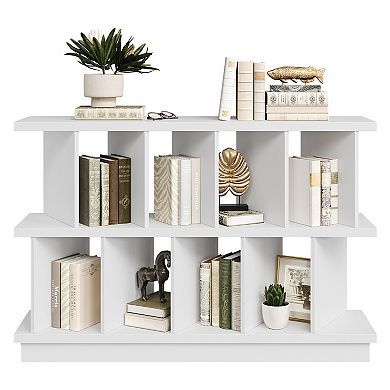 8 Cube Bookcase,Open Cube Storage Shelf Organizer with Removable Panels,Display Storage Bookshelf