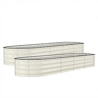 Galvanized Raised Garden Beds Planter Box for Vegetables,Flowers,Rust-Resistant Garden Box,8x2x1.5FT