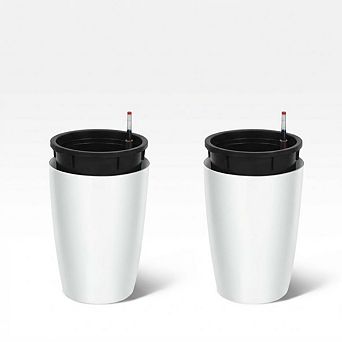 2 pc 16 in Tall Planters for Outdoor Plants,Planters for Plants with Water Level Monitor,Inner Bucket