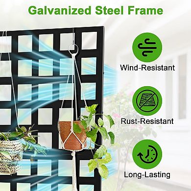 Metal Planter Boxes with Trellis Privacy Screen Outdoor,Galvanized Privacy Planters for Veggies