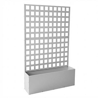 Metal Planter Boxes with Trellis Privacy Screen Outdoor,Galvanized Privacy Planters for Veggies