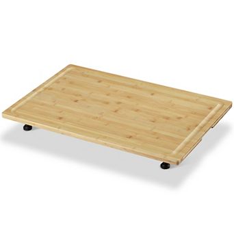 Stove Top Cover,Cutting Board Adjustable Feet,Juice Groove,Built-in Handle for Extra Kitchen Space