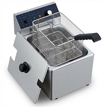 Electric Deep Fryer Stainless Steel with Basket,8.45-qt Countertop Fryers,Single Tank Electric Fryer