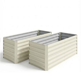 Galvanized Raised Garden Bed,Metal Planter Box for Flowers,Rust-Resistant Raised Garden Beds,8x4x2FT