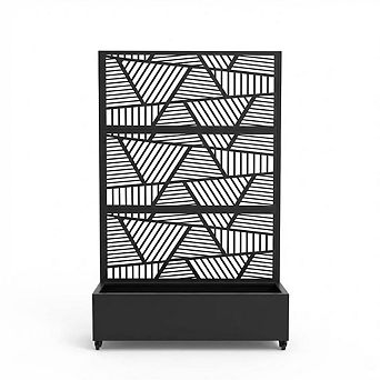 Privacy Screen with Planter Box, Garden Planter Box with Trellis for for Climbing Plants