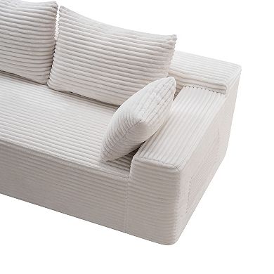 Lufeiya 106" Sectional Sofa with L-Shape Chaise, 4-Seat Deep Seat, Upholstered No Assembly Sofa