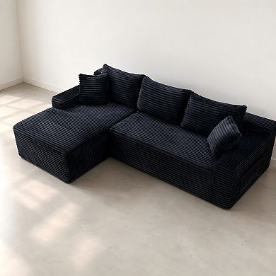 Lufeiya 106" Sectional Sofa with L-Shape Chaise, 4-Seat Deep Seat, Upholstered No Assembly Sofa