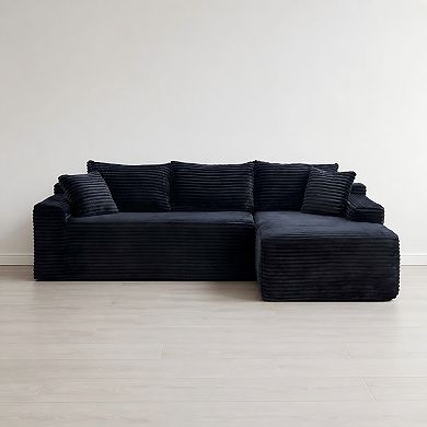 Lufeiya 106" Modular Sectional Sofa with L-Shape Chaise, 4-Seat Deep Seat Corner Couch, No Assembly