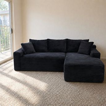 Lufeiya 106" Modular Sectional Sofa with L-Shape Chaise, 4-Seat Deep Seat Corner Couch, No Assembly