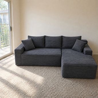 Lufeiya 106" Modular Sectional Sofa with L-Shape Chaise, 4-Seat Deep Seat Corner Couch, No Assembly