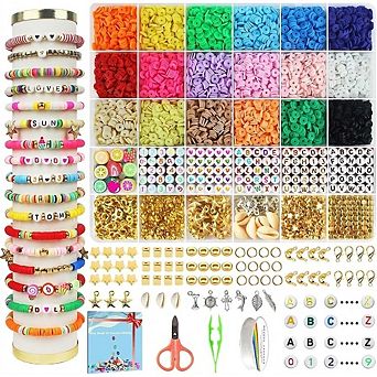 5100 Clay Beads Bracelet Making Kit with Charms for Girls