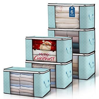 90L Foldable Storage Bags Reinforced Handles Clear Window