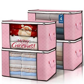 90L Foldable Storage Bags Reinforced Handles Clear Window
