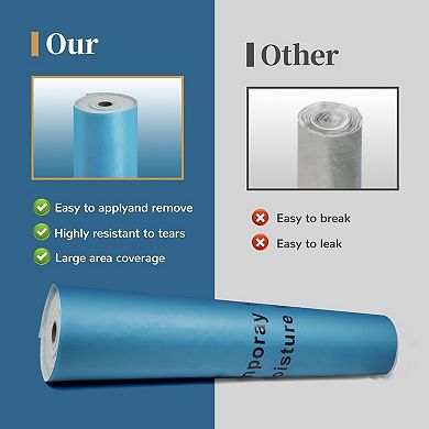 40"x168' Blue Temporary Floor Protection Roll 560sqft Tear-Resistant PP Film for Construction