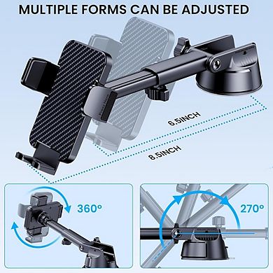 Military Grade Suction Car Phone Holder for Dashboard Windshield and Air Vent