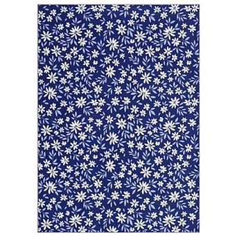 Farmhouse Ultra Soft Flower Rug, Non Slip Non Shedding Low Pile Mat, Washable Foldable Carpet