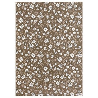 Farmhouse Ultra Soft Flower Rug, Non Slip Non Shedding Low Pile Mat, Washable Foldable Carpet