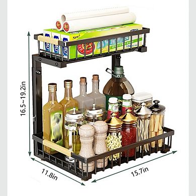 Under Sink Organizers and Storage with 2 Sliding Drawer for Home, Laundry, RV, Pantry