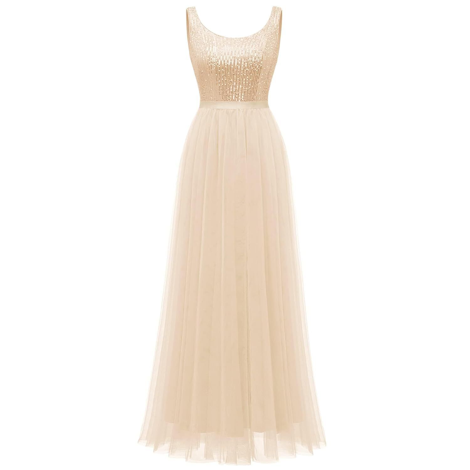 Женские платья Long Formal Sequin Mesh Sleeveless Dress