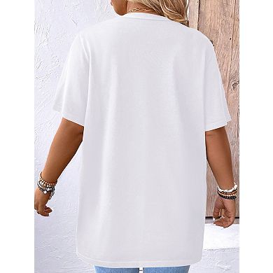 Women's Plus Size Open Front Cardigan Solid Half Sleeve Crop Knit Sweater