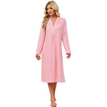 Women's V-Neck Long Sleeve Nightgown Sleepwear Pajamas