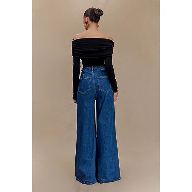 Women's High Waist Loose Wide Leg Baggy Jeans