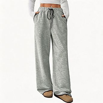 Women's Baggy Sweatpants Drawstring Waist Wide Leg Loose Casual Long Pants