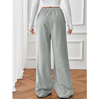 Women's Baggy Sweatpants Drawstring Waist Wide Leg Loose Casual Long Pants