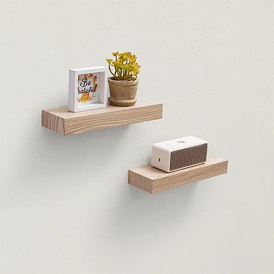 Maple Floating Wall Shelves with Invisible Brackets for Home Storage & Decor