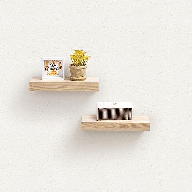 Maple Floating Wall Shelves with Invisible Brackets for Home Storage & Decor