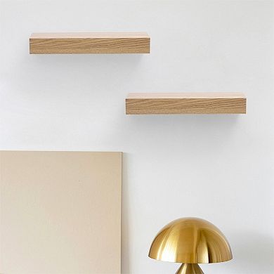 Maple Floating Wall Shelves with Invisible Brackets for Home Storage & Decor