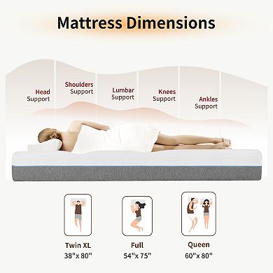 Maxspeed 12 Inch 6 Layer Memory Foam Mattress Medium Firm Cooling Gel Support