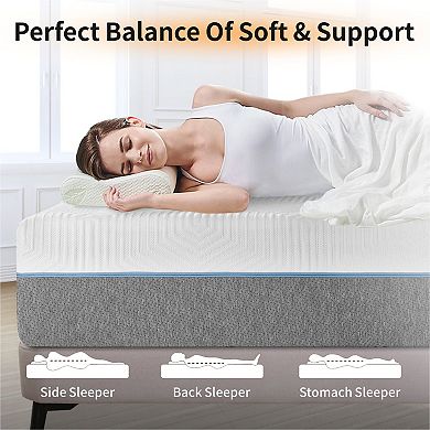 Maxspeed 12 Inch 6 Layer Memory Foam Mattress Medium Firm Cooling Gel Support