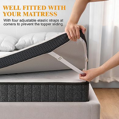 Maxspeed 3-Inch Firm Mattress Topper, High Density Foam with Breathable Washable Cover