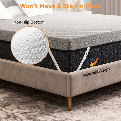 Maxspeed Extra Firm Memory Foam Mattress Topper with Non-Slip Design