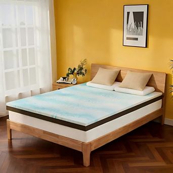 Maxspeed Extra Firm Memory Foam Mattress Topper with Reversible Firmness and Removable Cover