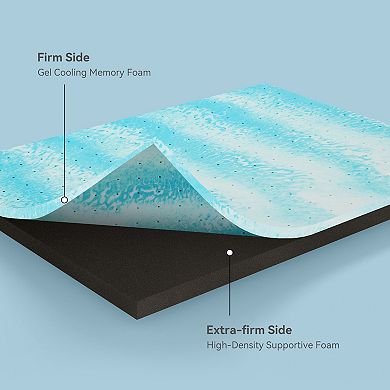 Maxspeed Extra Firm Memory Foam Mattress Topper with Reversible Firmness and Removable Cover