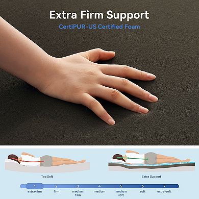 Maxspeed Extra Firm Memory Foam Mattress Topper with Reversible Firmness and Removable Cover