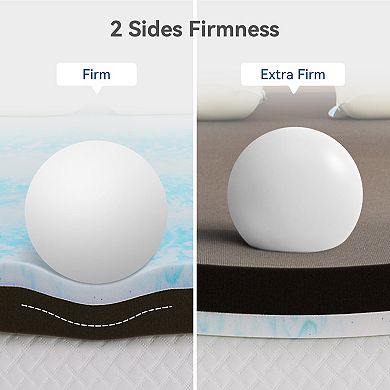 Maxspeed Extra Firm Memory Foam Mattress Topper with Reversible Firmness and Removable Cover