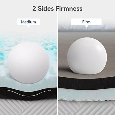 Maxspeed 3 Inch Firm Mattress Topper 5 Zone Memory Foam Reversible Medium Firm