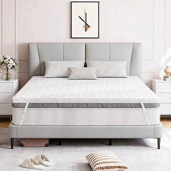 Maxspeed 4-Inch Extra Firm Mattress Topper, Dual-Sided Foam with Washable Cover