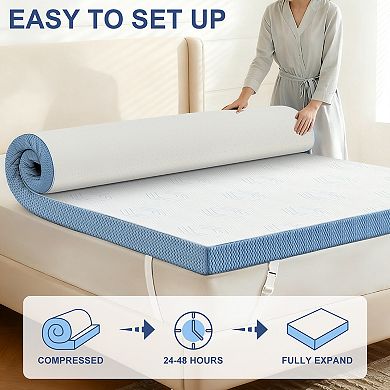 Maxspeed Extra Firm Memory Foam Mattress Topper with Removable Cover