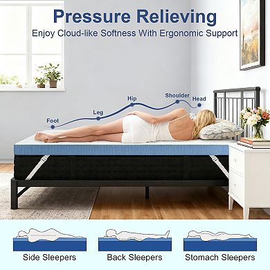 Maxspeed Extra Firm Memory Foam Mattress Topper with Removable Cover