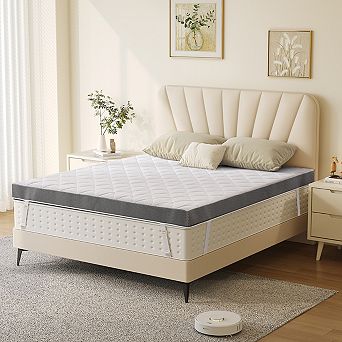 Maxspeed 3-Inch Extra Firm High-Density Foam Mattress Topper with Washable Cover