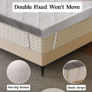 Maxspeed 3-Inch Extra Firm High-Density Foam Mattress Topper with Washable Cover