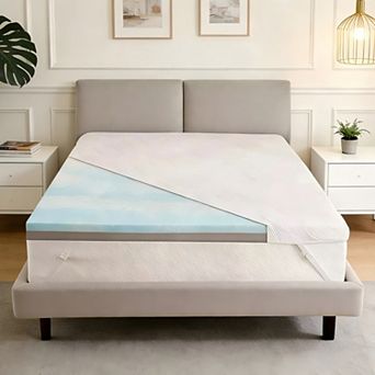 Maxspeed 3" Extra Firm Cooling Gel Memory Foam Mattress Topper with Removable Cover
