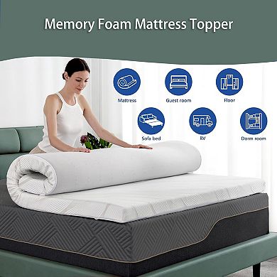 Maxspeed 3" Extra Firm Cooling Gel Memory Foam Mattress Topper with Removable Cover
