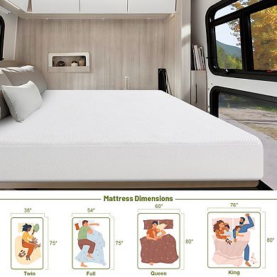 Maxspeed Extra Firm Memory Foam Mattress 8 Inch with Cooling Green Tea & Gel, Double-Sided