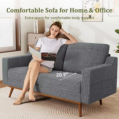 Maxspeed 65.4" Loveseat Sofa, Loveseat for Living Room, Modern Small Couch with Spring Cushions