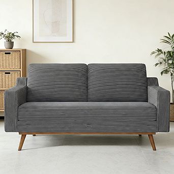 Maxspeed 65.4" Loveseat Sofa, Loveseat for Living Room, Modern Small Couch with Spring Cushions